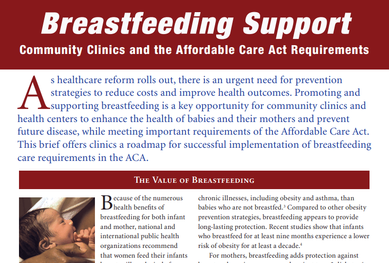 Breastfeeding Support: Community Clinics and the Affordable Care Act Requirement